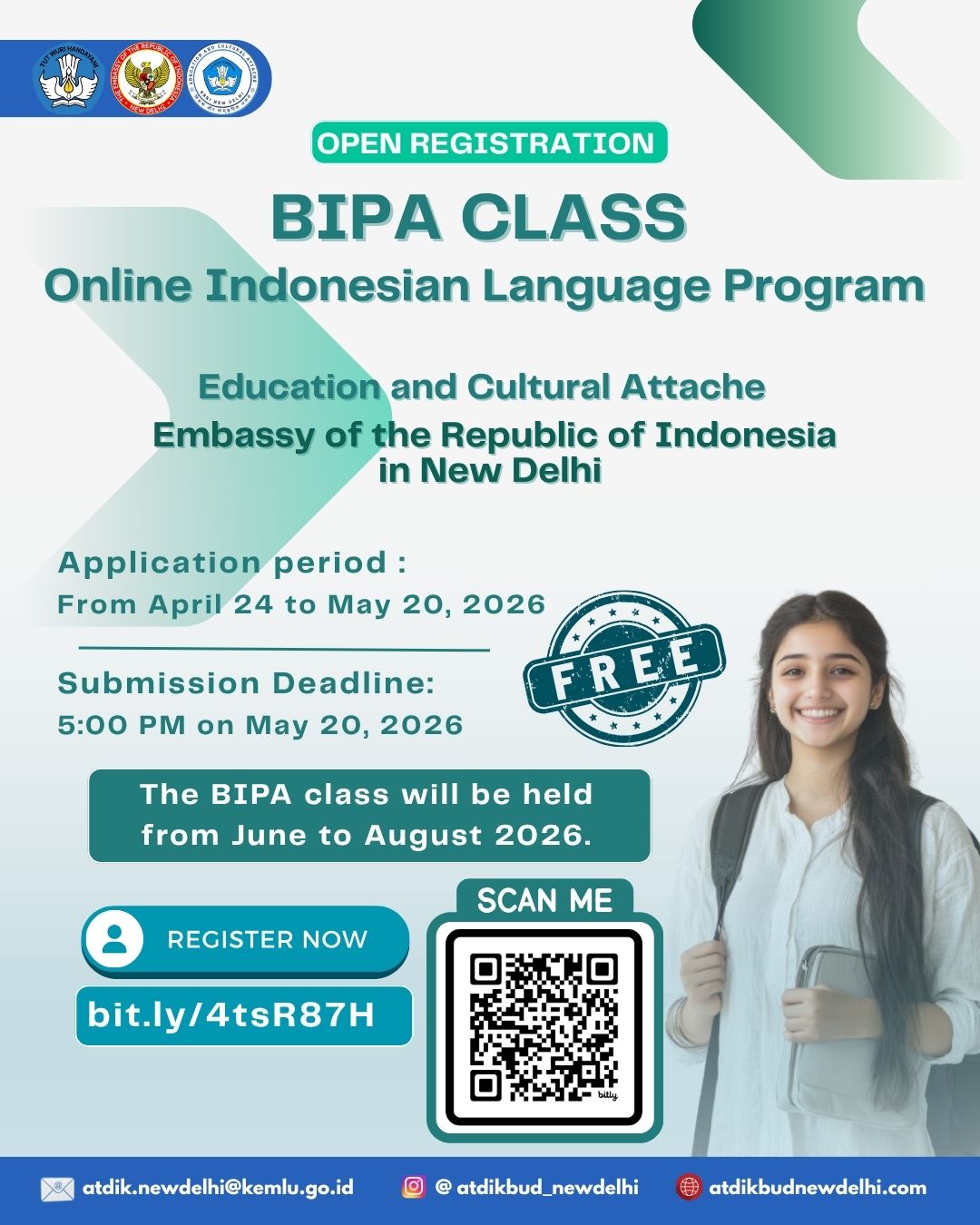 Atdikbud KBRI New Delhi Buka Pendaftaran Kelas BIPA 2026: Program Kelas Juni- Agustus